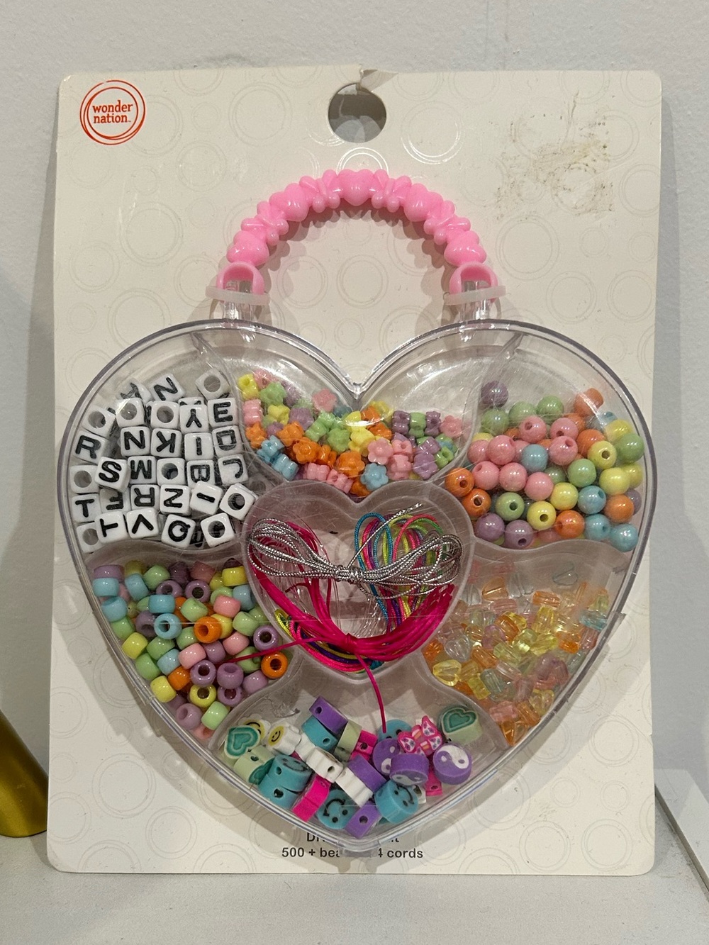 Heart-Shaped Bead Kit with Pink Handle